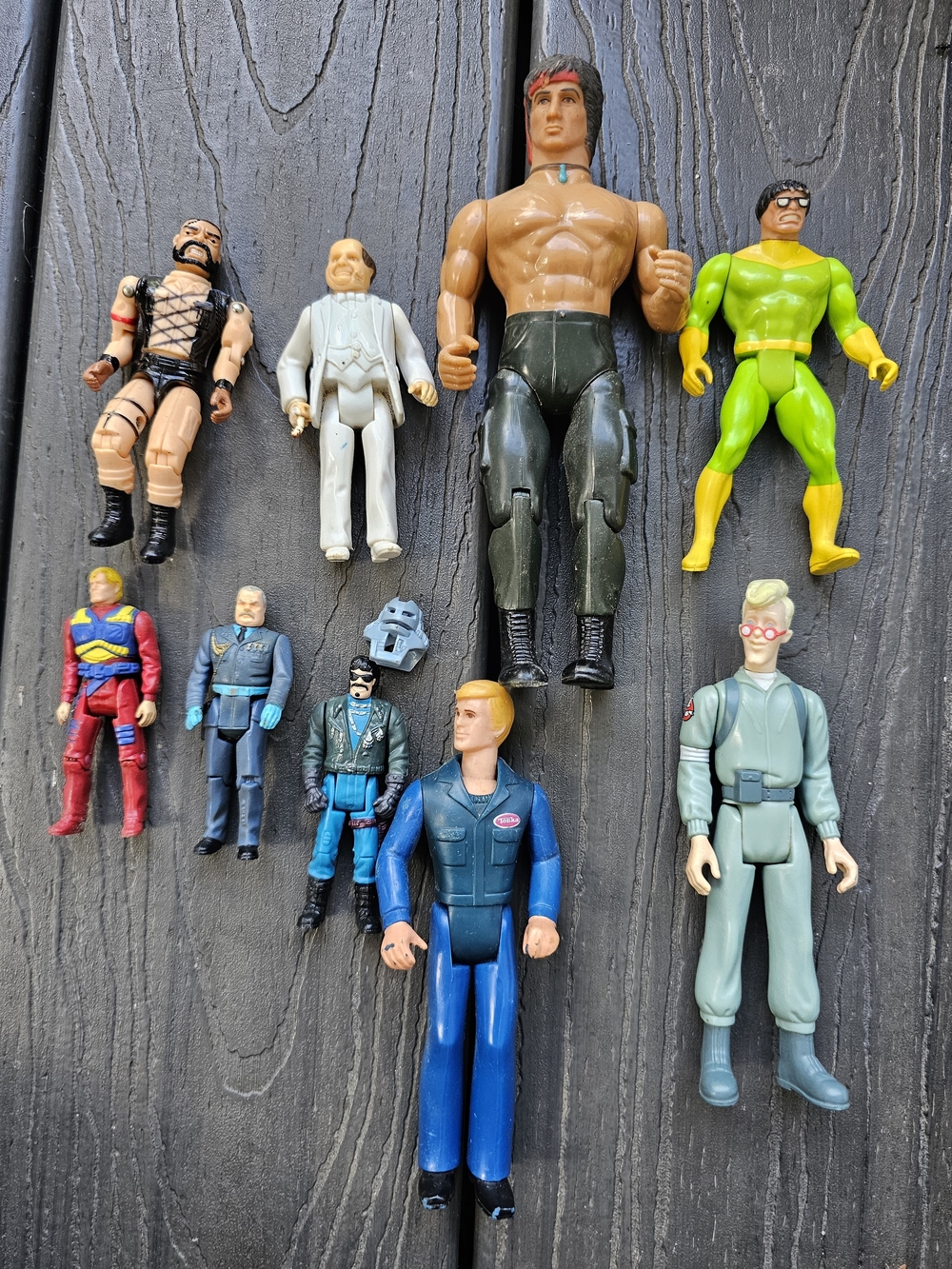 Vintage 1980s & 1990s Action Figure Lot of 9 - Ghostbusters, G.I. Joe, Rambo